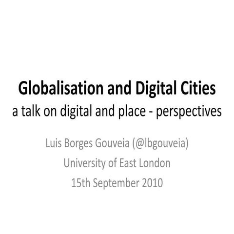Globalisation and digital cities
