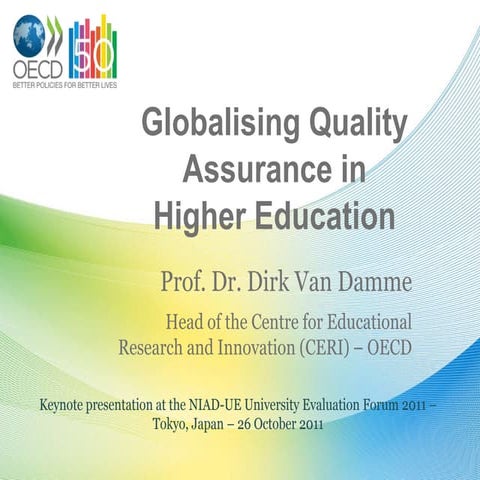 Globalising quality assurance in higher education   niead-ue, tokyo