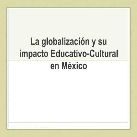 La globalización en la educación | PDF