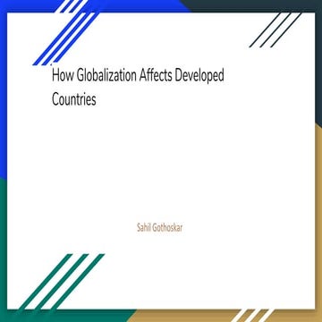  Globalization &amp; affects 