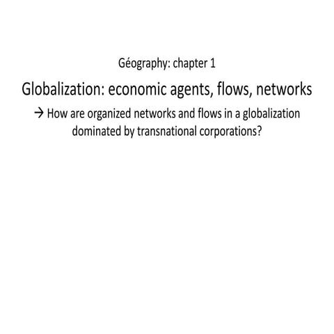 Globalization agents flows networks