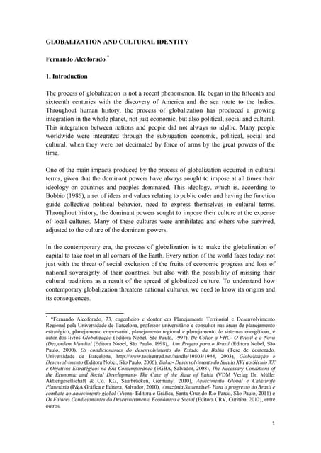 Globalization and cultural identity | PDF