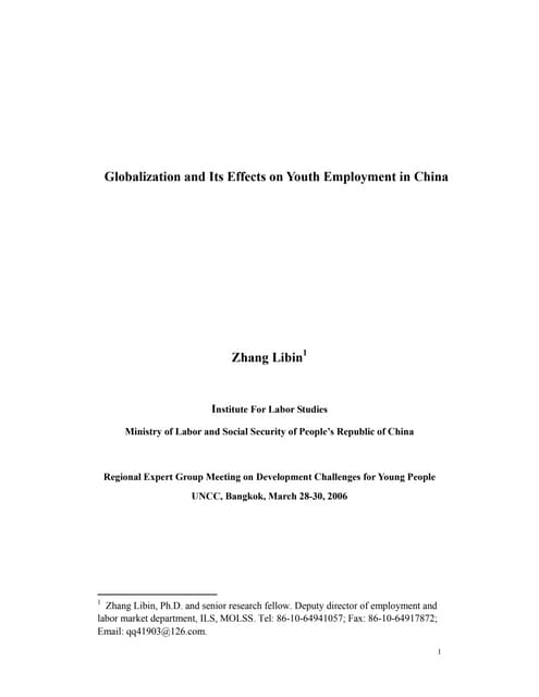 Globalization and its effects on yo...