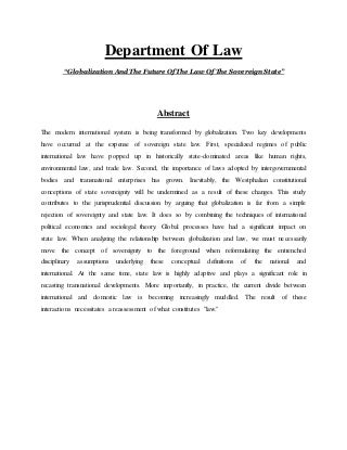 Globalization and the future of the laws of Sovreign States.docx