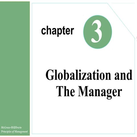 Globalization and the manager (management)