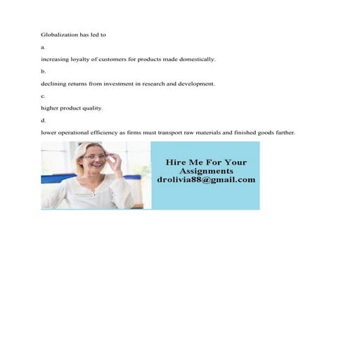 Globalization has led to a- increasing loyalty of customers for produc.pdf