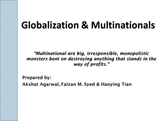 Globalization & multinationals
