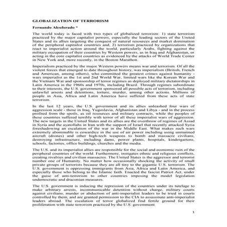 Globalization of terrorism