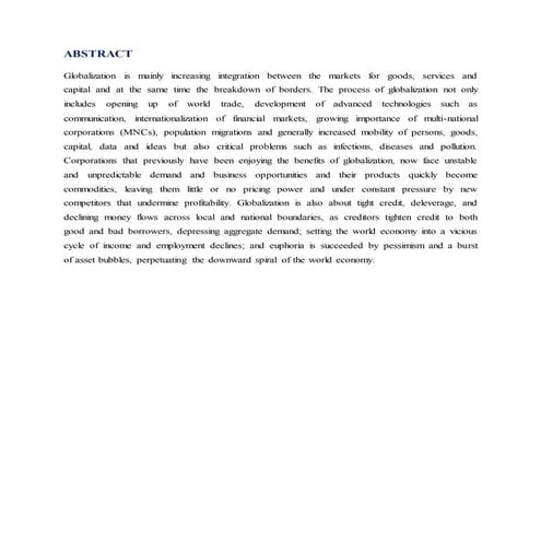 Globalization's Negative Effects