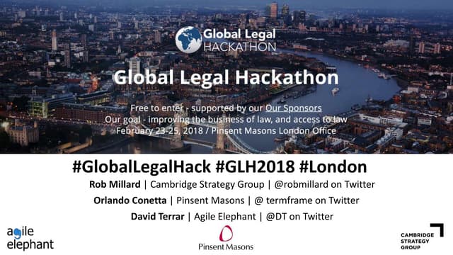 Global Legal Hackathon in London Introduction