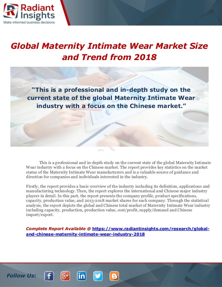 Global maternity intimate wear market size and trend from 2018