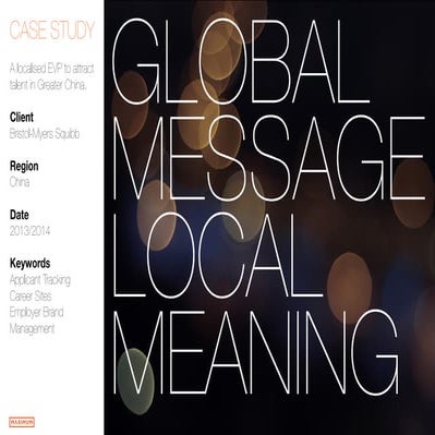 Global Message, Local Meaning - Bristol-Myers Squibb | PDF