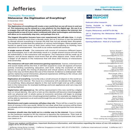 Global metaverse the digitization of everything