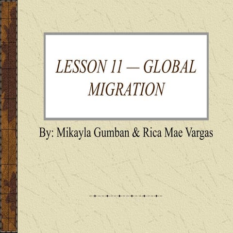 Unit 3: Global Networks: Labor and Migration | PPTX
