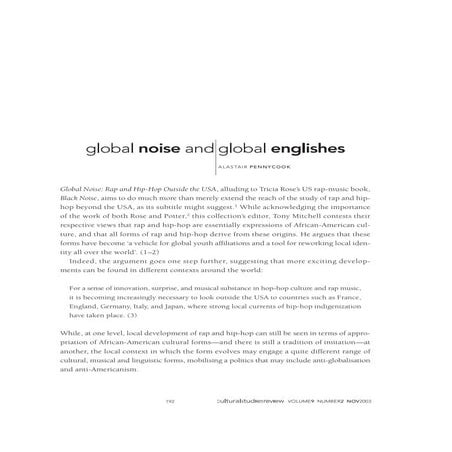 Global noise global englishes