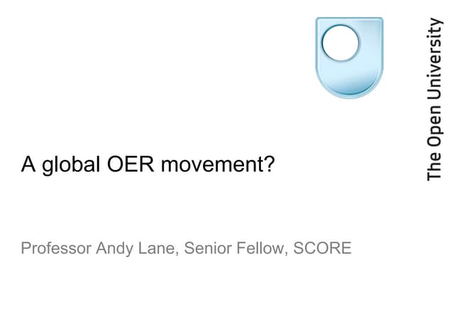 Global OER July 2011   Andy Lane