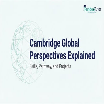 Cambridge Global Perspectives Curriculum Pathway Guide | PDF