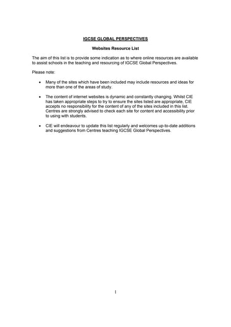 GLOBAL PERSPECTIVE CAMBRIDGE IGCSE: KEY TERMS | PPTX