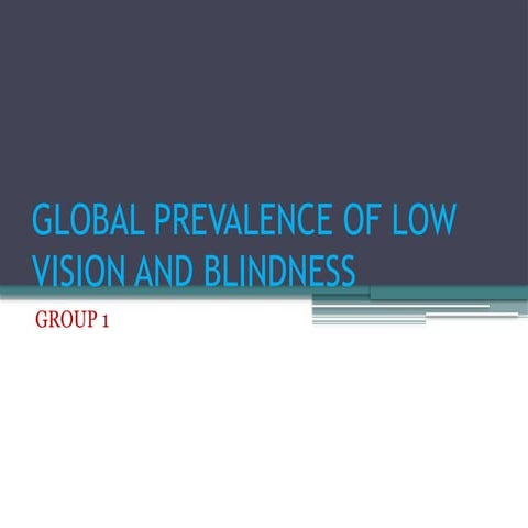 GLOBAL PREVALANCE OF LOW VISION AND BLINDNESS