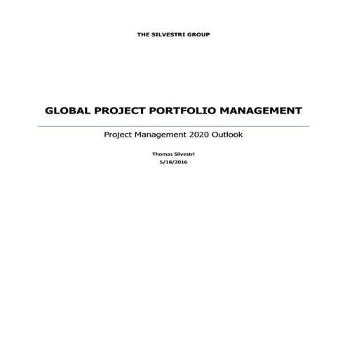 Global Project Portfolio Management