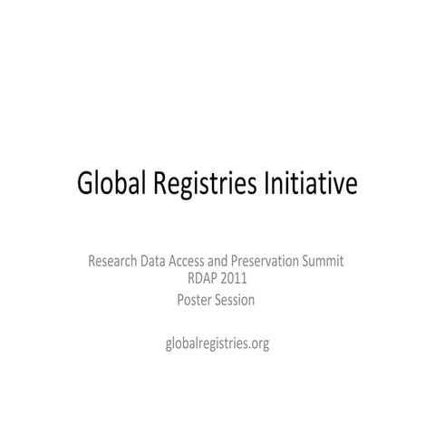 Global registries initiative frumkin omodei