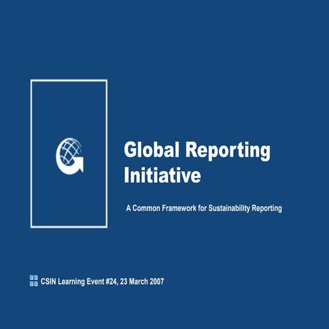 Global reporting ppt