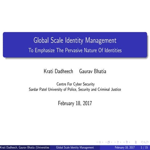Global Scale Identity Management