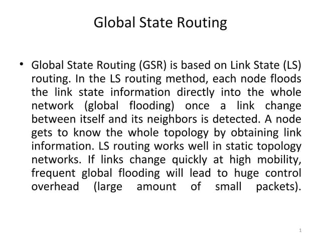 Global state routing