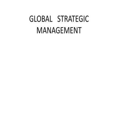 Global strategic management