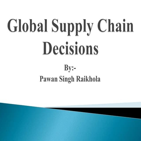 Global supply chain management
