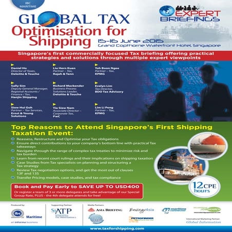 Global Tax Optimisation for Shipping 2015