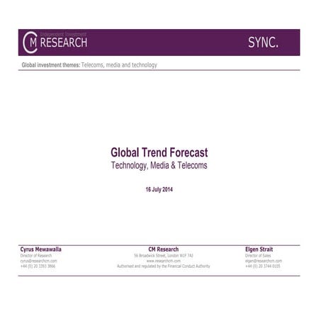 2015 Global Trend Forecast (Technology, Media & Telecoms)