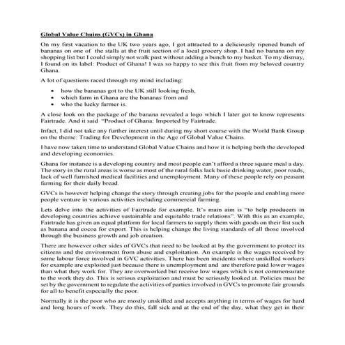 Global value chains   project work