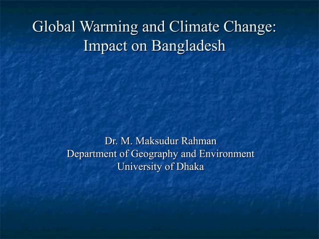 Global warming-Climate Geography