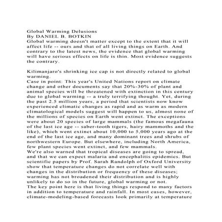 Global Warming DelusionsBy DANIEL B. BOTKINGlobal warming does.docx