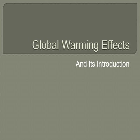 Global warming effects