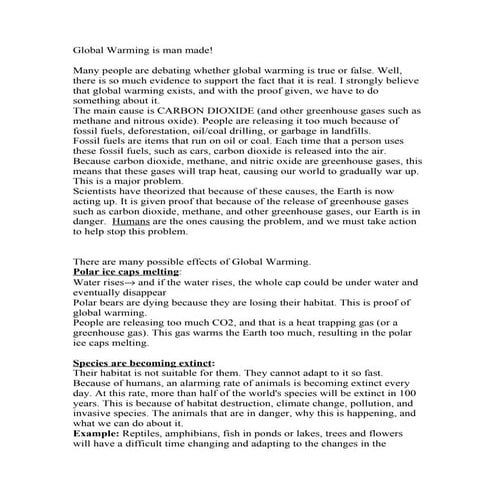 Global warming Is Man Made