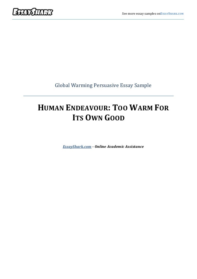 Persuasive global warming essays
