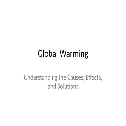 ppt Presentation on Global warming (ppt) | PPTX