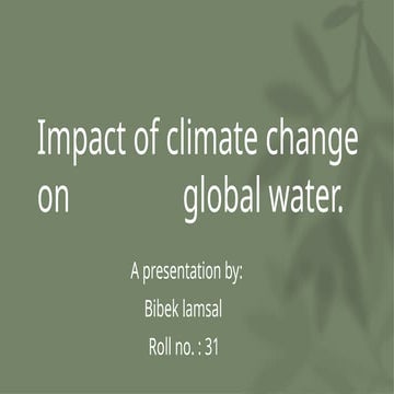 Effects of Climate change on water resources | PPT