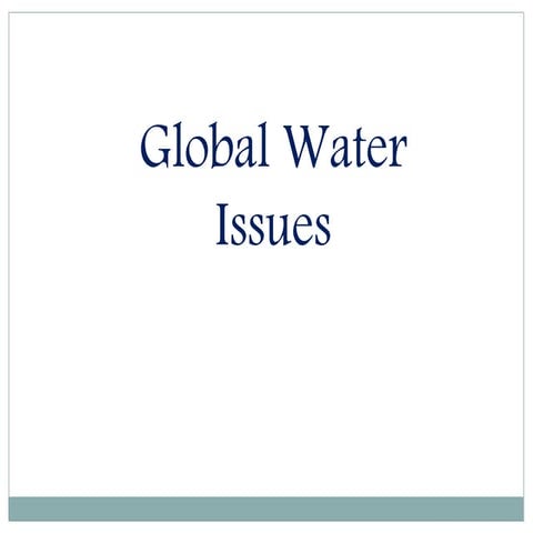 Global water issues