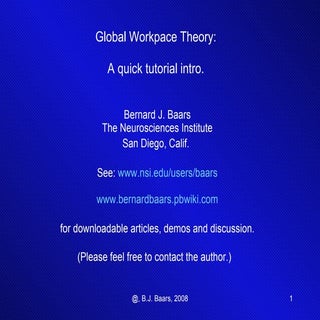 Global workspace theory   tutorial