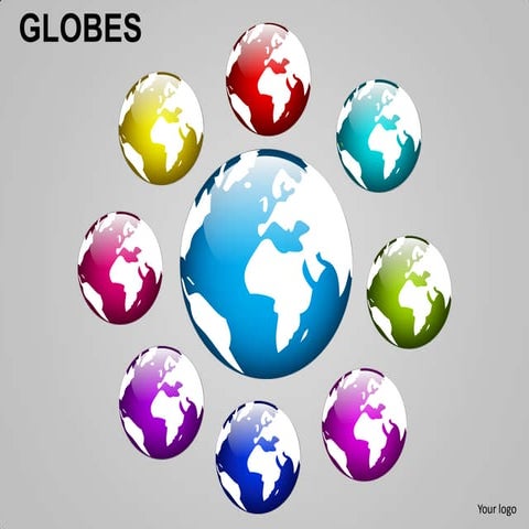 Globes earth continents powerpoint presentation templates