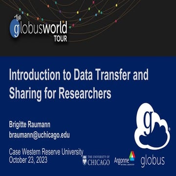 Introduction to Data Transfer and Sharing for Researchers