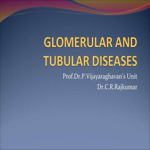 CME: Glomerular & Tubular Disorders