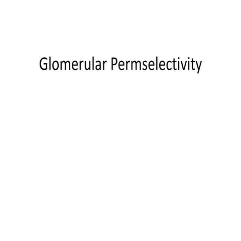 Glomerular Permselectivity