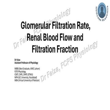 Glomerular Filtration Rate, Renal Blood Flow