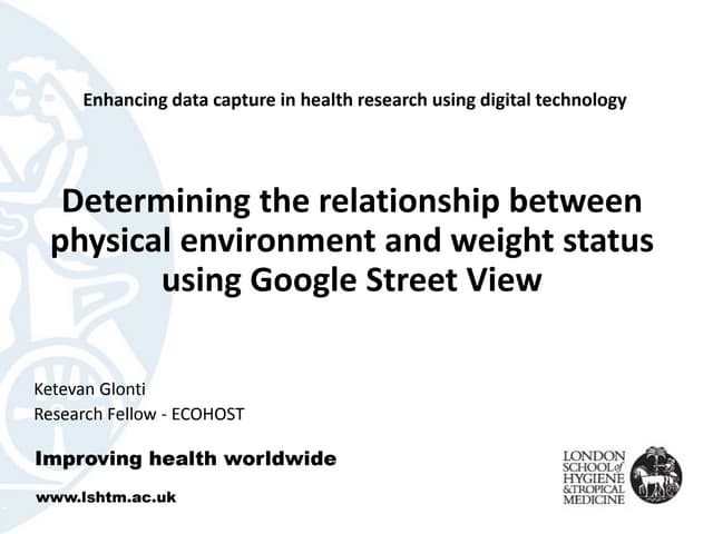 Determining the relationship between physical environment and weight status u...