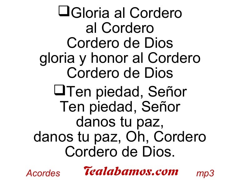 Gloria al cordero