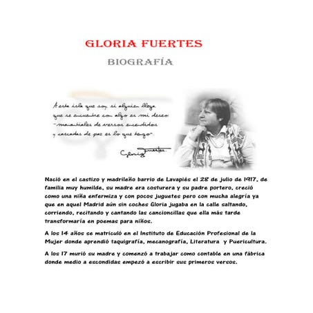 Gloria Fuertes biografía
